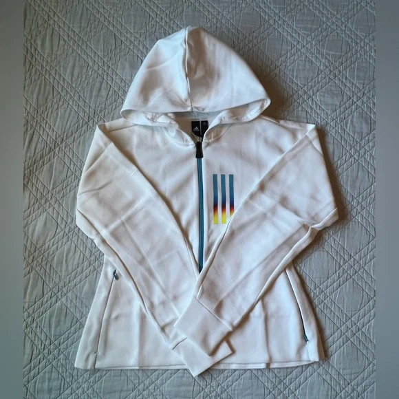 Adidas Hooded Sweatshirt Sportswear, white, Women’s Large (NWT) - Picture 5 of 11
